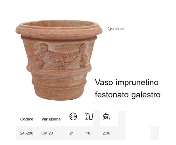 Vaso Imprunetino Festonato 20cm